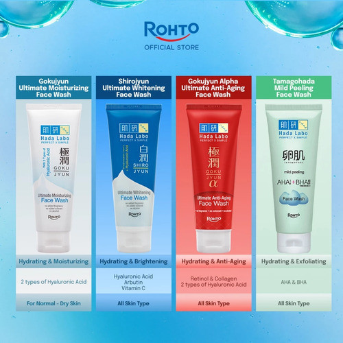 Hadalabo Hada Labo Gokujyun Alpha Ultimate Anti-Aging Face Wash 100 gR MERAH